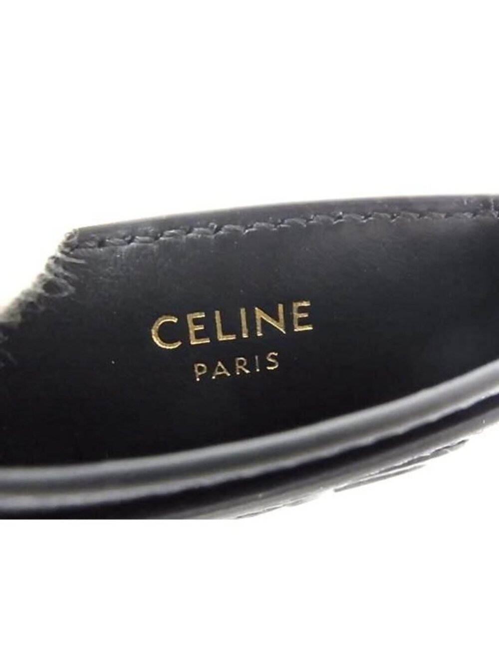Celine Triomphe Leather Card Case Password Regular Era Black - Picture 4 of 4